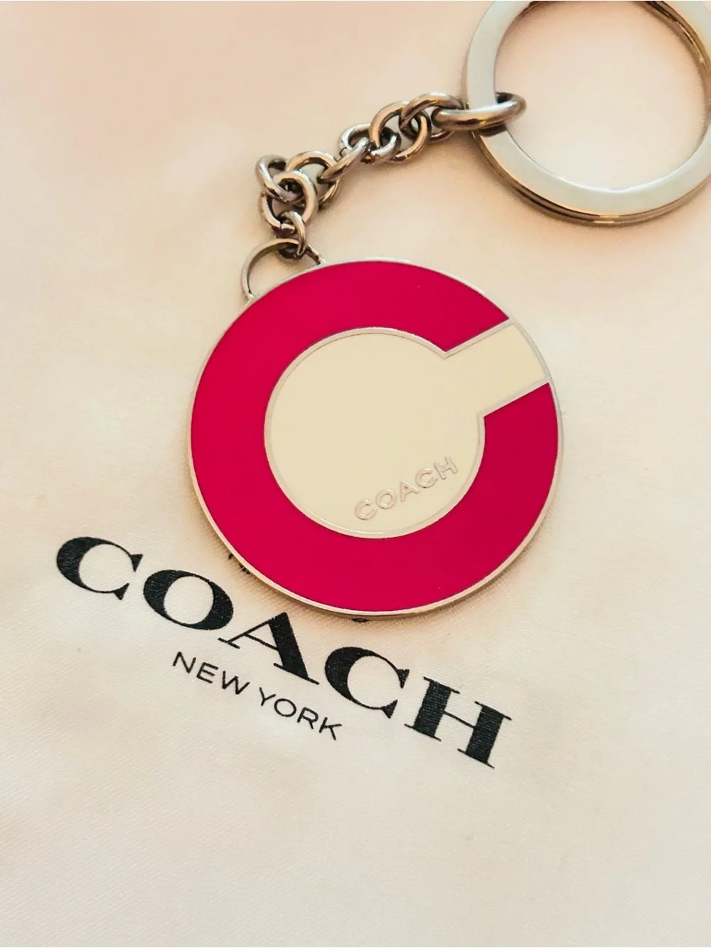 RARE Coach Y2K Pink C Charm Keychain/ Bag Charm
